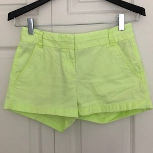 J. Crew Electric Green Chino Shorts